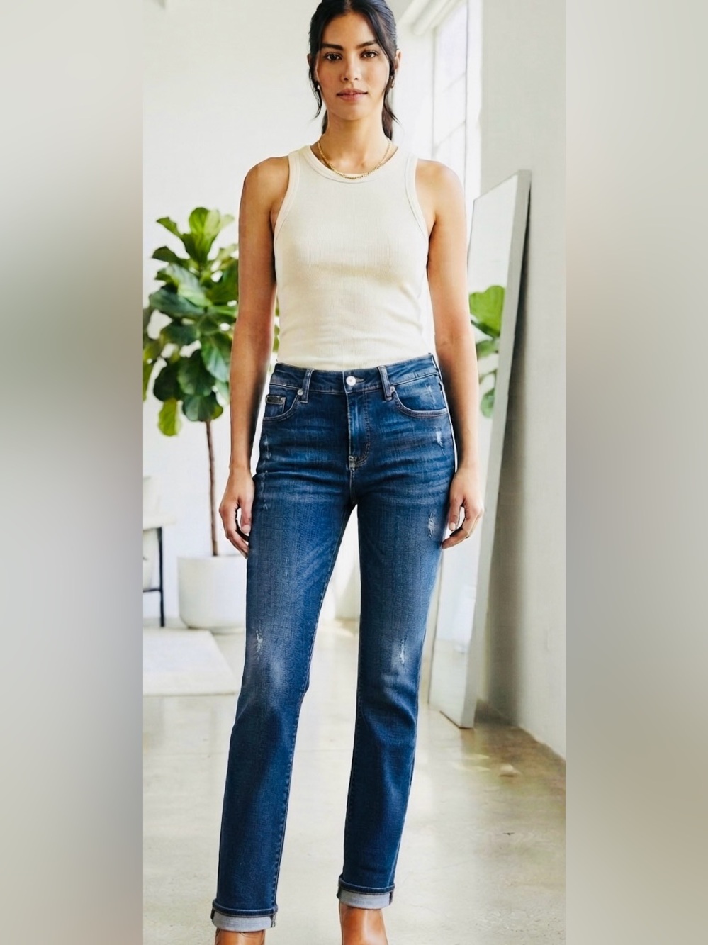 Kenzie Distressed almost slim fit jeans
